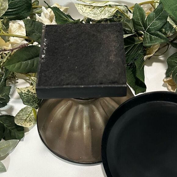 Antique Look Composite Bowl Urn On A Stand W/ Lid 8.5” Gold-tone Victorian Style - Picture 9 of 10